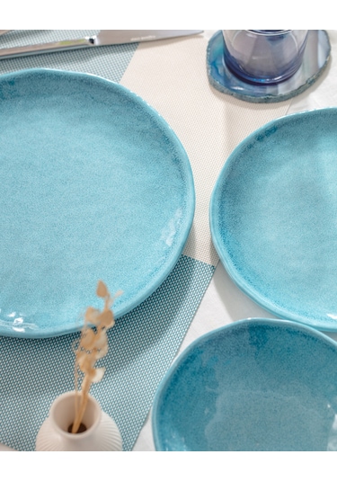 Madame Coco Mady 6 Kişilik 18 Parça Yemek Takımı - Turkuaz Yeşil