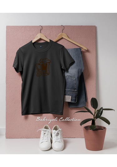 Oversize Wheat Beer Low-alcohol Beer Tasarımlı Unisex T-shirt Siyah