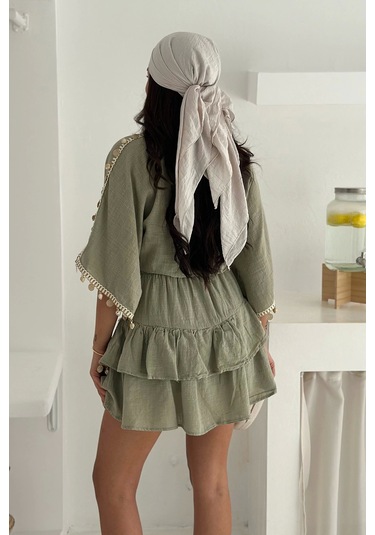 Deniz Kabuğu Aksesuarlı Takım Haki Haki