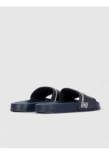 Lacivert - Gri Erkek Terlik Lacivert