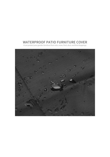 Qingmipy Su Geçirmez Bahçe Mobilya Örtüsü - Uv Koruma, Toz Geçirmez, Katlanabilir Oxford Kumaş Siyah