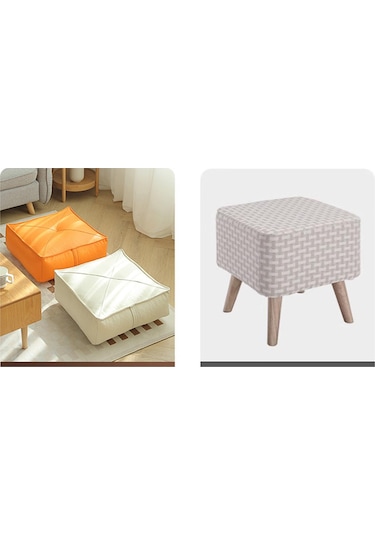 Homyl Yer Minderi Kare Açık Veranda Ofis Koltuğu Turuncu Turuncu