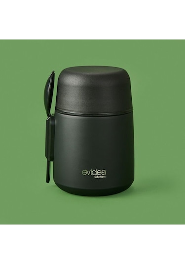 Evidea Kitchen Yemek Termosu - Siyah - 500 Ml Siyah