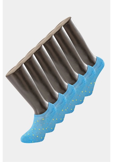 Türen 9005 Erkek Puanlı Sneakers Çorap 6'lı Paket-mavi Mavi