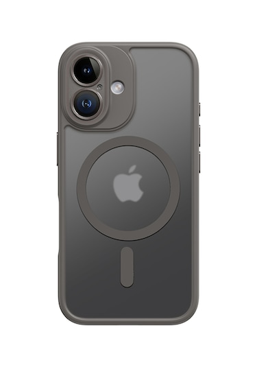 Rock Apple Uyumlu iPhone 16 Anti-drop Lens Korumalı Magsafe Kılıf Titanium Gri Gri