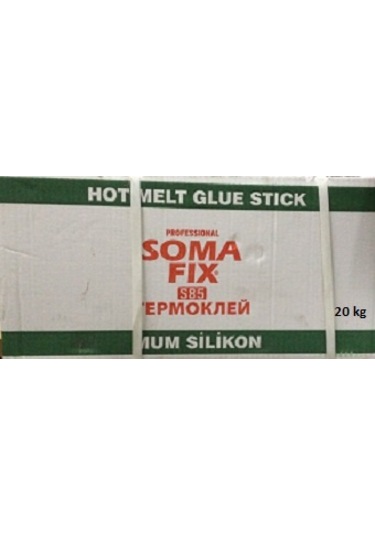 20 Kg İnce 7.4x300 MM Somafıx Mum Silikon Sıcak Çubuk Şeffaf 1 Koli