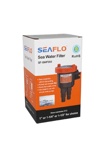 Seaflo Tekne Deniz Suyu Filtresi. Alttan Giriş. 25-32-38mm