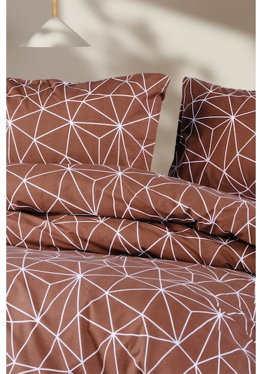 Aytunç Lotus %100 Pamuklu Tek Kişilik Nevresim Takımı 160x220 Cm Kahve