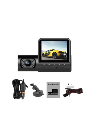 Lemestar Üç Kameralı Araba İç/dis/arka Kaydedici - 10800p Full Hd, 170 Geniş Açı, İki Ekranlı, Enternet Gece Görüşü - Sürücü Güvenliği İçin