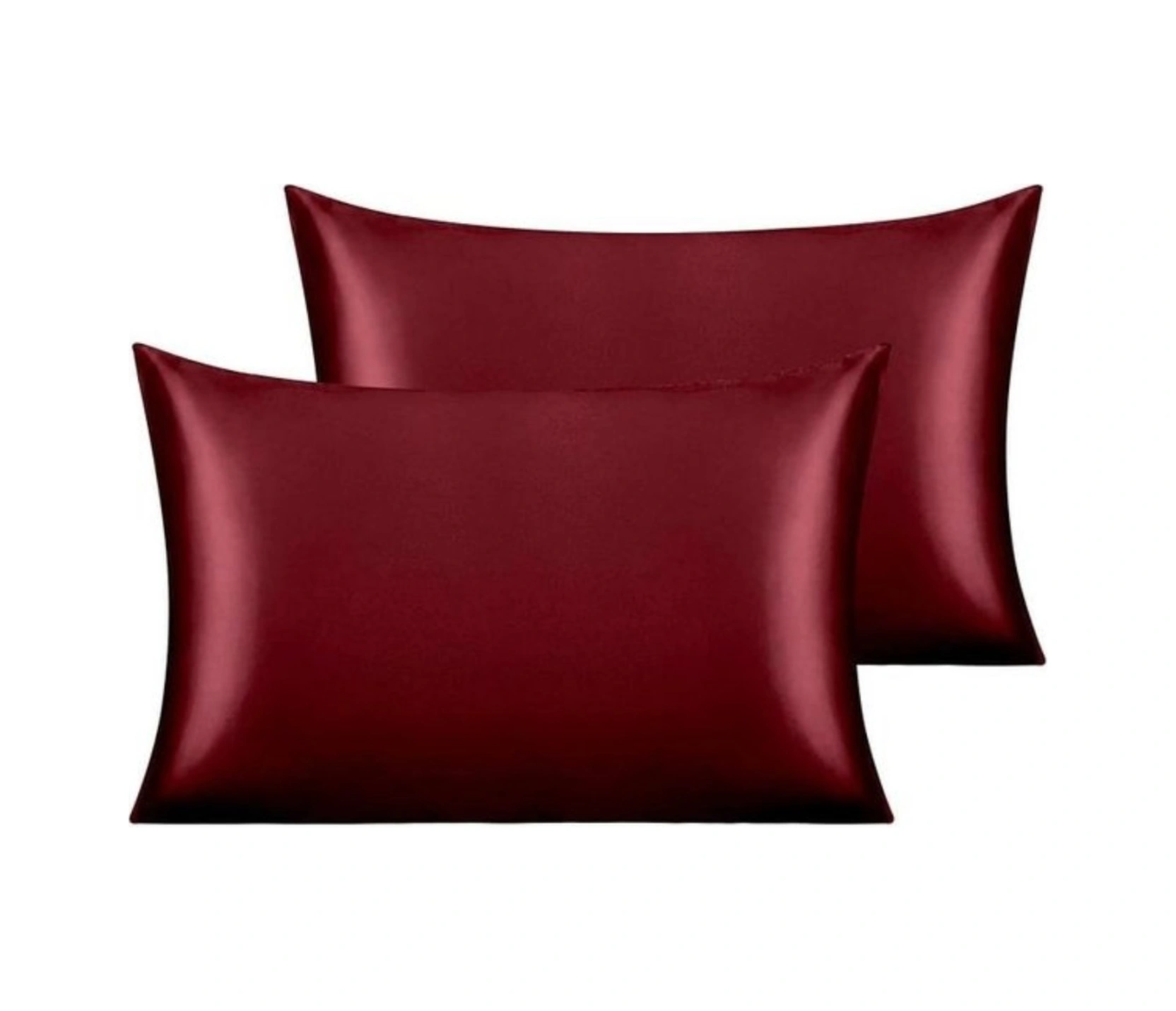Antibakteriyel Terletmeyen İpek Saten Yastık Kılıfı 2'li 50x70 Bordo Siyah
