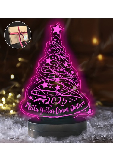 Yılbaşı Ağacı 3d Led Gece Lambası