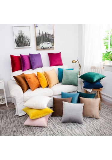 Teltree Yüksek Kaliteli Kadife Yastık Kılıfı - 40x40 Cm, Yeşil Renk, Rahat Ve Dayanıklı Diğer