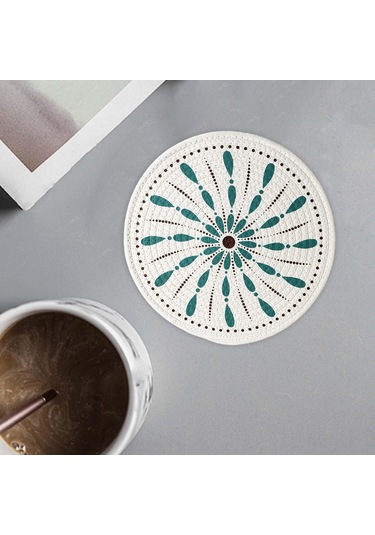 Suntek Dokuma Yuvarlak Servis Altlığı 12cm Örgülü Stil-b Stil B Diğer