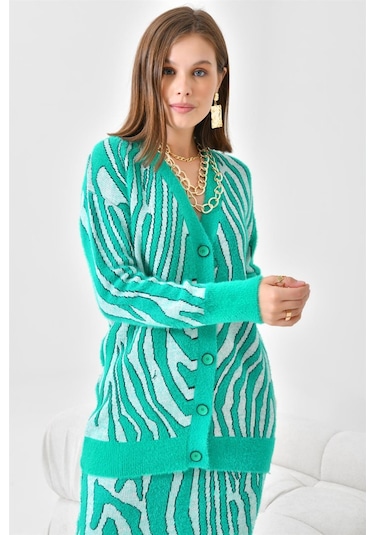 Ftz Women Kadın Zebra Desenli İkili Takım Benetton 20569-benetton Yeşil