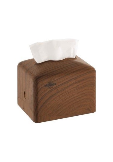 R-1332 Modern Mini Masaüstü Peçete Dispenseri Koyu Ahşap 303414