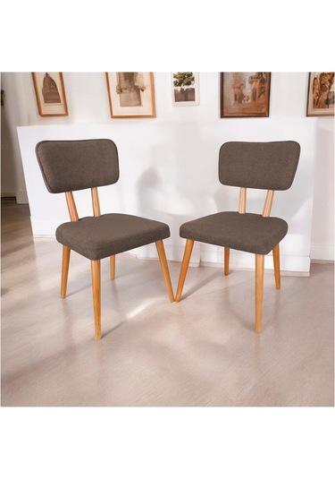 Polly Ahşap Sandalye Kahverengi 2 Adet