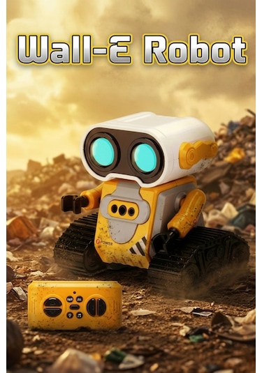 Kumandalı Ve El Sensörlü Sesli Müzikli Işıklı Premium İnteraktif Wall-e Robot Oyuncak 13x13x10 Cm