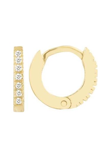 Halka Gümüş Küpe Zirkon Mini Gold