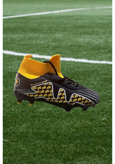 Cool Pele Erkek Çocuk Dişli Çoraplı Krampon Spor Ayakkabı Sarı