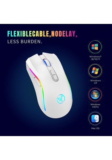 Joyjadehub Mufunye Hxsj T69 Kablosuz Rgb Mekanik Oyun Faresi - -