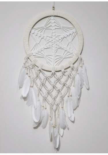 Yıldız Motifli Ekru Renk Büyük Boy Düş Kapanı Duvar Dekoru - 90425081670771000f