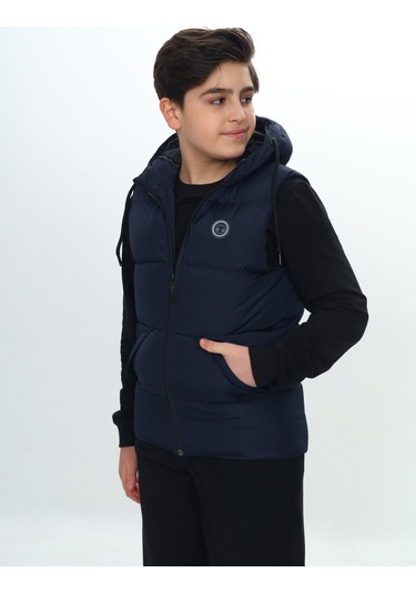 14093 Toontoy Erkek Çocuk Göğsü Armalı Şişme Yelek 14093 Lacivert