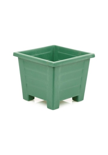 Omnipazar Sy-5846 Dekoratif Plastik Kare Ayaklı Saksı 7 Lt Yeşil 6 Adet