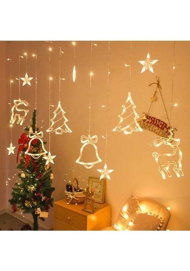 Dancemonkey 8 Modlu Led Perde Işıkları, Suya Dayanıklı, Noel Ağacı Tasarımı Çok Renkli