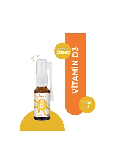 Vitago Daily Vitamin D3 1000 IU Sprey Takviye Edici Gıda 20 ML