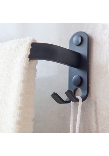 Tongxida Bosphorusboutique Siyah Rafı, Pazly Paslanmaz Monte Kancalı, Havlu Duvara Çubuklu Çelik Banyo & - Qm Siyah Siyah