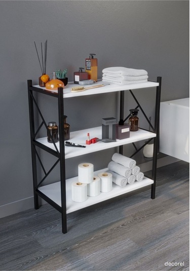 Morpanya Rose Banyo Düzenleyici Banyo Dolabı Çok Amaçlı Dolap 3 Katlı Metal Mutfak Düzenleyici