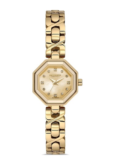 Dice Kayek Dk.1.ag1420.06 Taşlı Tasarım Çelik Kordon Çelik Kasa 5 Atm Suya Dayanıklı Altın Renk Kadın Kol Saati Altın