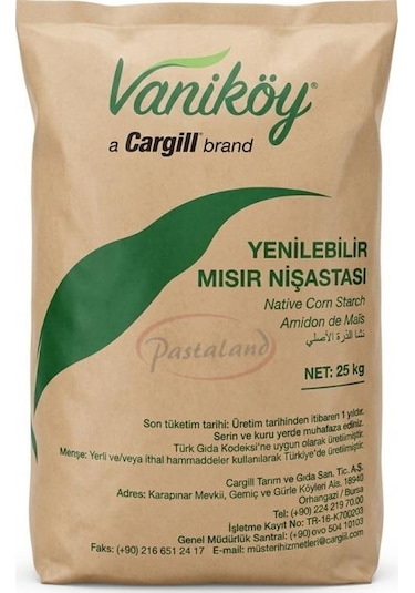 Vaniköy Cargill Yenilebilir Mısır Nişastası 25 Kg