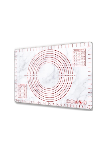 Klasik Mermer Görünümlü Cam Hamur Açma Matı 40cm X 60cm