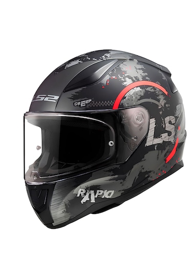 Ls2 Rapid 2 Circle Kapalı Kask Kırmızı - Mat Siyah