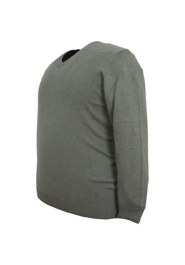 Erkek Büyük Beden Battal Boy 110 Kilo İçin Uygun V Yaka Triko Kazak Gri Erkek Büyük Beden Battal Boy 110 Kilo İçin Uygun V Yaka Triko Kazak Gri