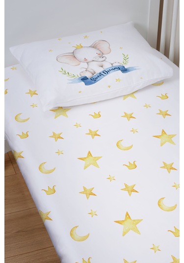 Organik Bebek Boy Lastikli Çarşaf Seti 70x130 - Kraliyet Düşleri