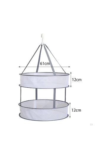 Jms Taşınabilir Katlanır Kazak Kurutma Rafı Elbise Asılı Kurutucu S Beyaz - Gri