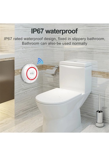 Anjiexun Wifi Sos Alarm Düğmesi Pil Şarj Edilebilir Yaşlı Akıllı Acil Durum