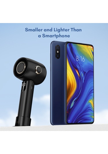 Tenfowee Beyaz Taşınabilir Turbo El Ventilatörü, Led Ekranlı, 5 Hızlı, Düşük Gürültülü, Dahili Litiyum Pil Diğer