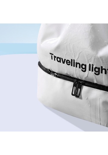 Tuomeng Yeni Islak Ve Kuru Ayırma Seyahat Sırt Çantası Taşınabilir Bölmeli Spor Sırt Çantası Beyaz