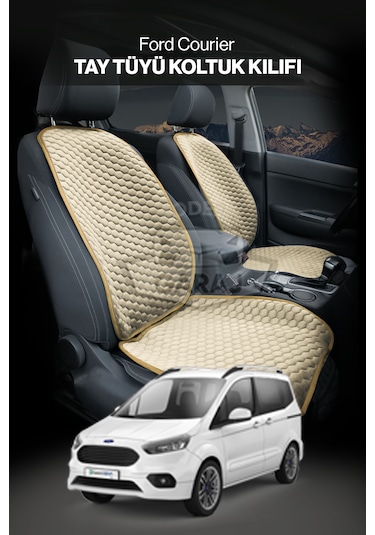 Ford Tourneo Courier Uyumlu Ön Arka Tay Tüyü Koltuk Minderi Krem