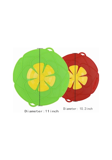 Teltree 2'li Set Silikon Taşma Önleyici Kapak - 26cm & 28cm - Fırın, Bulaşık Makinesi Uyumlu Çok Renkli