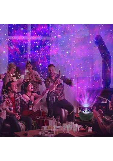 Monyee Led Yıldız Projeksiyon Lambası, Bluetooth Hoparlör, Ses Kontrol, Ac110-220v, Kumanda Pil Yok Siyah