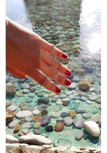 Gümüş Tek Sıra Tamtur Alyans Yüzük