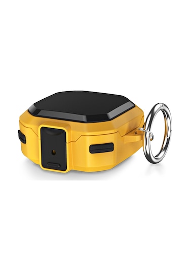 Microsonic Samsung Galaxy Buds 2 Pro Kılıf Darbeye Dayanıklı Sert Koruyucu + Askılık Sarı