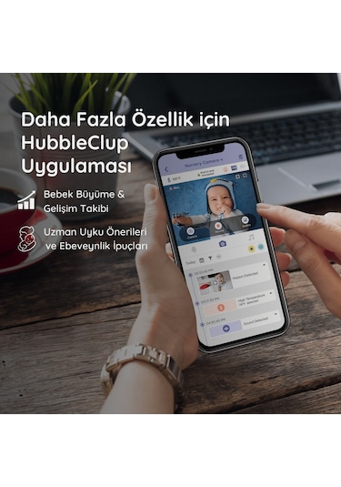 Hubble Nursery Pal Cloud 5" HD  Wi -Fi Dijital Bebek Kamerası + Gece Lambası  