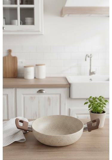 Bernardo Marcel 13 Parça Granit Tencere Seti Krem Krem