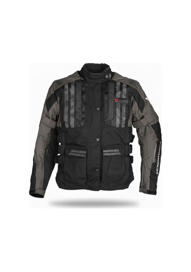 Venom Tourex 4 Mevsim Motosiklet Montu Siyah Gri