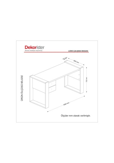 Dekorister Lord Çalışma Masası Beyaz